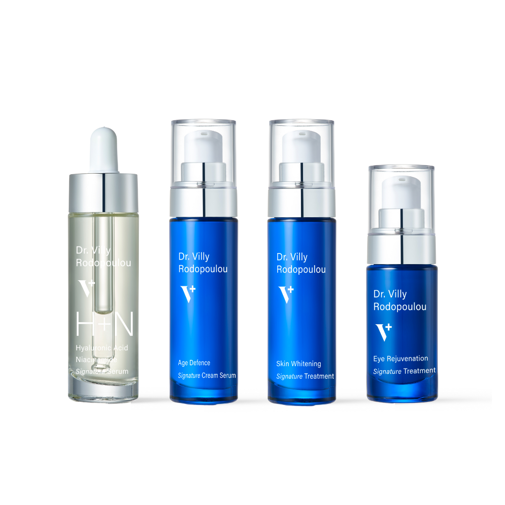 Rejuvenating Gift Set – Dr. Villy Skincare - Medical grade routine including H + N serum, Age Defence cream, whitening cream & eye cream set