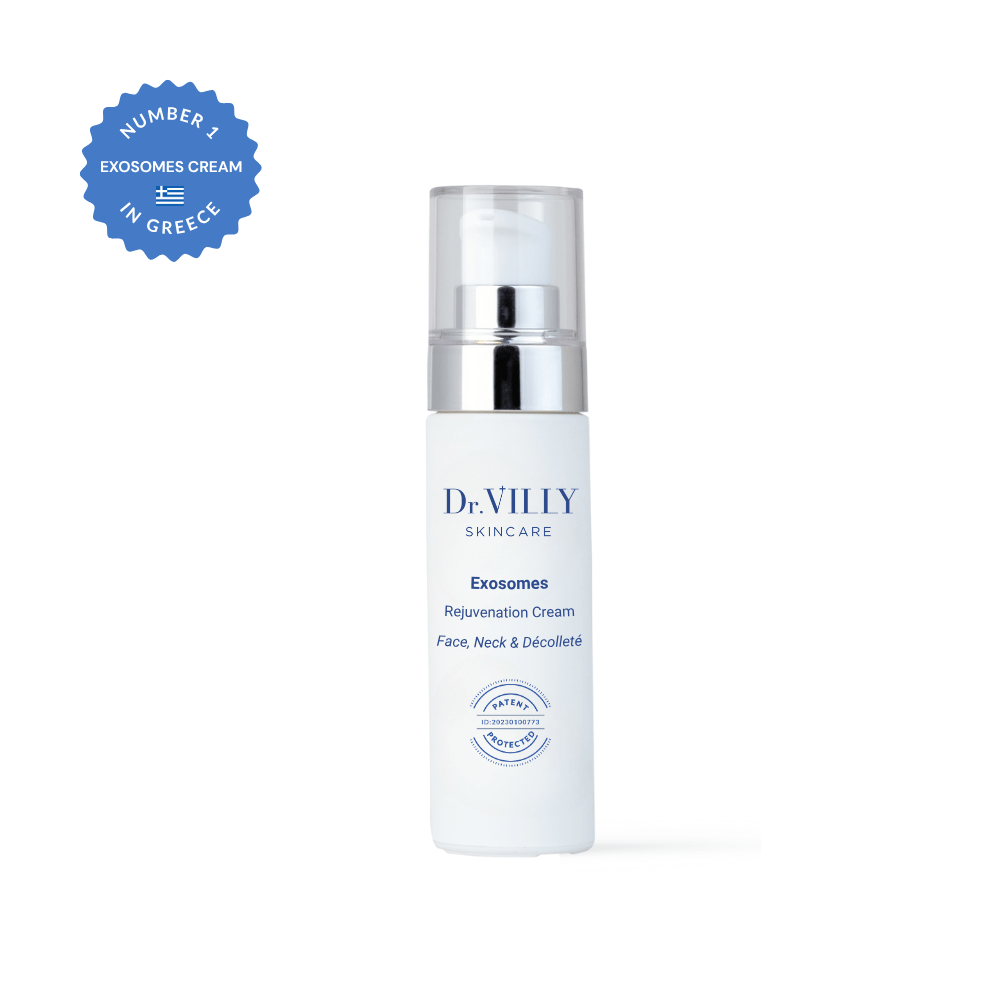 Exosomes Face, Neck & Décolleté Cream – Dr. Villy Skincare - Medical Grade product, patented citrus exosomes cream to rejuvenate, firm and brighten all skin types. Best-selling exosomes cream in Greece