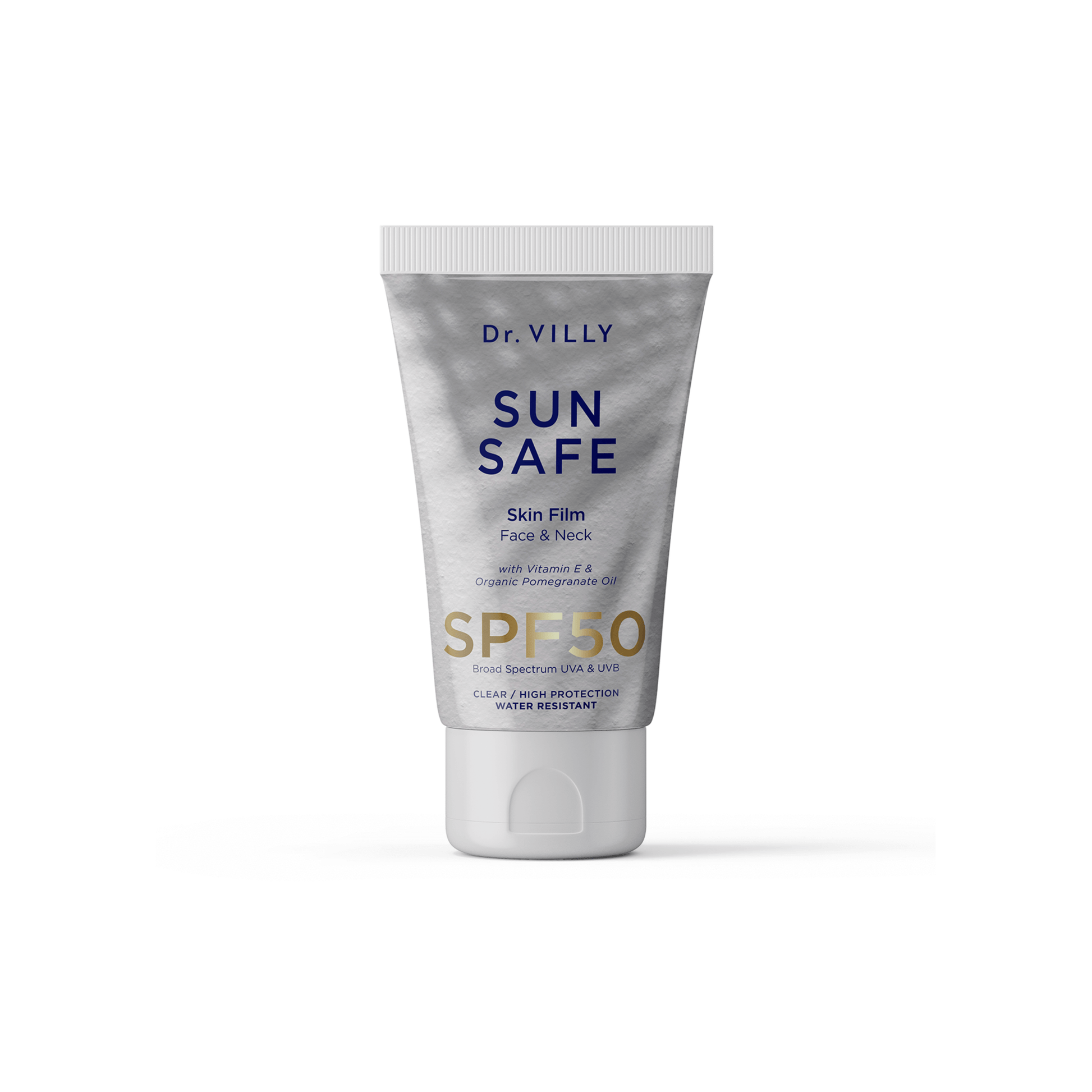 Sun Safe Skin Film SPF50 – Dr. Villy Skincare - Medical grade, transparent, non‑greasy fluid sunscreen with SPF50 protection