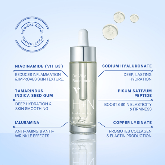 H+N Serum - 30ml - Dr. Villy Skincare - Medical Grade, antioxidant, hydrating serum with hyaluronic acid for smooth, radiant skin