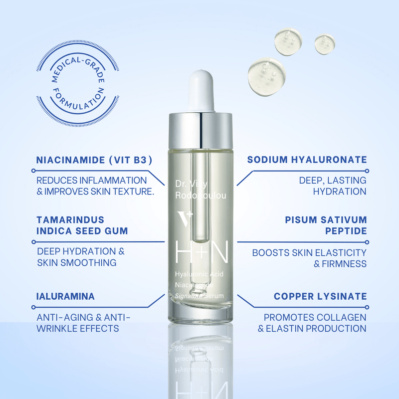 H+N Serum - 30ml - Dr. Villy Skincare - Medical Grade, antioxidant, hydrating serum with hyaluronic acid for smooth, radiant skin
