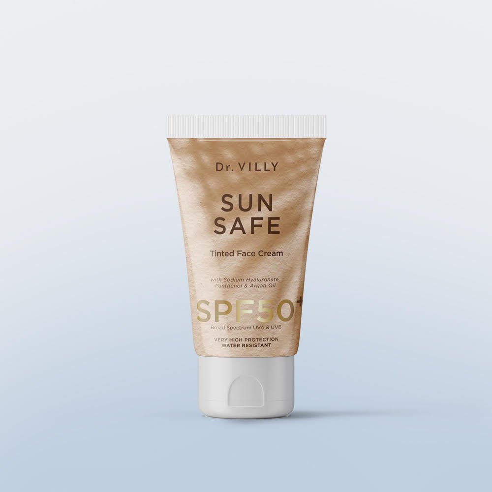 Sunscreen Face Cream SPF50+ (Tinted) - 60ml - Dr. Villy Skincare - Medical Grade product